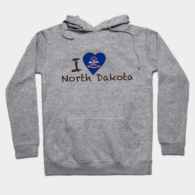 I Love North Dakota Hoodie by JellyFish92